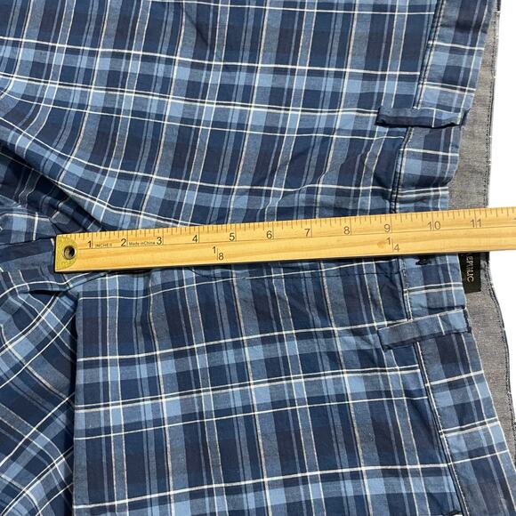 Banana Republic Mens Shorts Size 32 Blue Plaid Emerson Short Bermuda Zip Fly - Picture 7 of 9